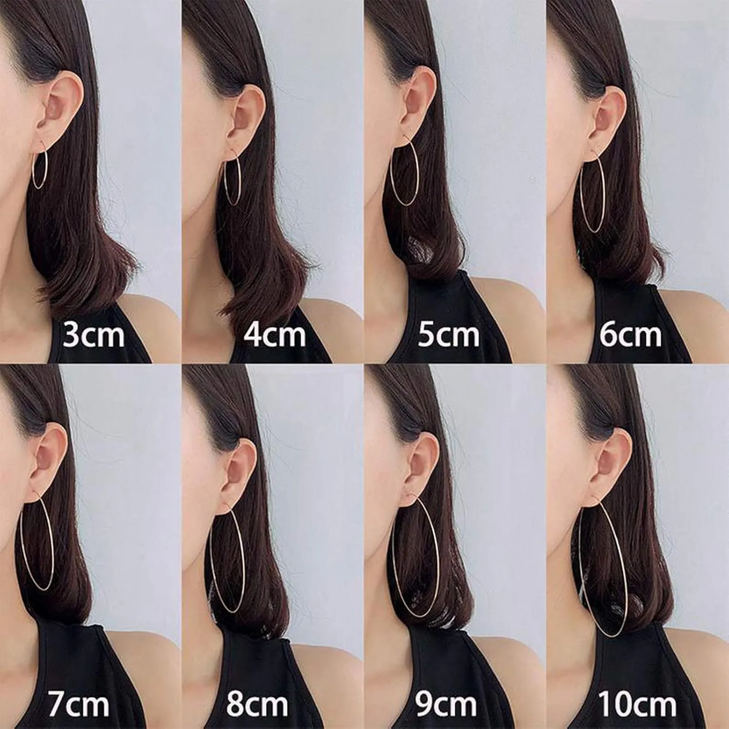 3 Pairs Thin Extra Large Hoop Earrings SetFashion Huge Gold Hoops 18k Gold Plated Lightweight Stainless Steel Hoops Big Geometric Round Gold Hoop Earrings Set Minimalist Jewelry for Women