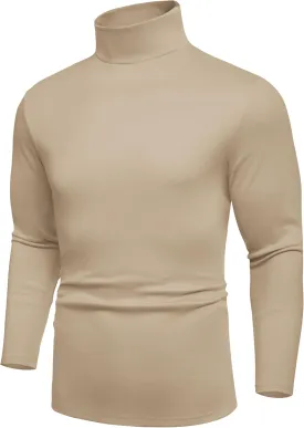 COOFANDY Men's Turtle Neck Shirts High Neck Mock Neck T Shirts Long Sleeve Slim Fit Sweater Casual Thermal Pullover