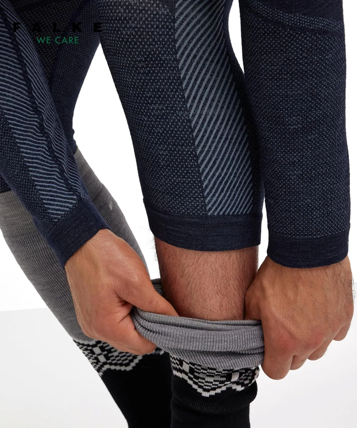 FALKE Men's Wool Tech 3/4 Trend Base Layer Bottom, 1 Piece