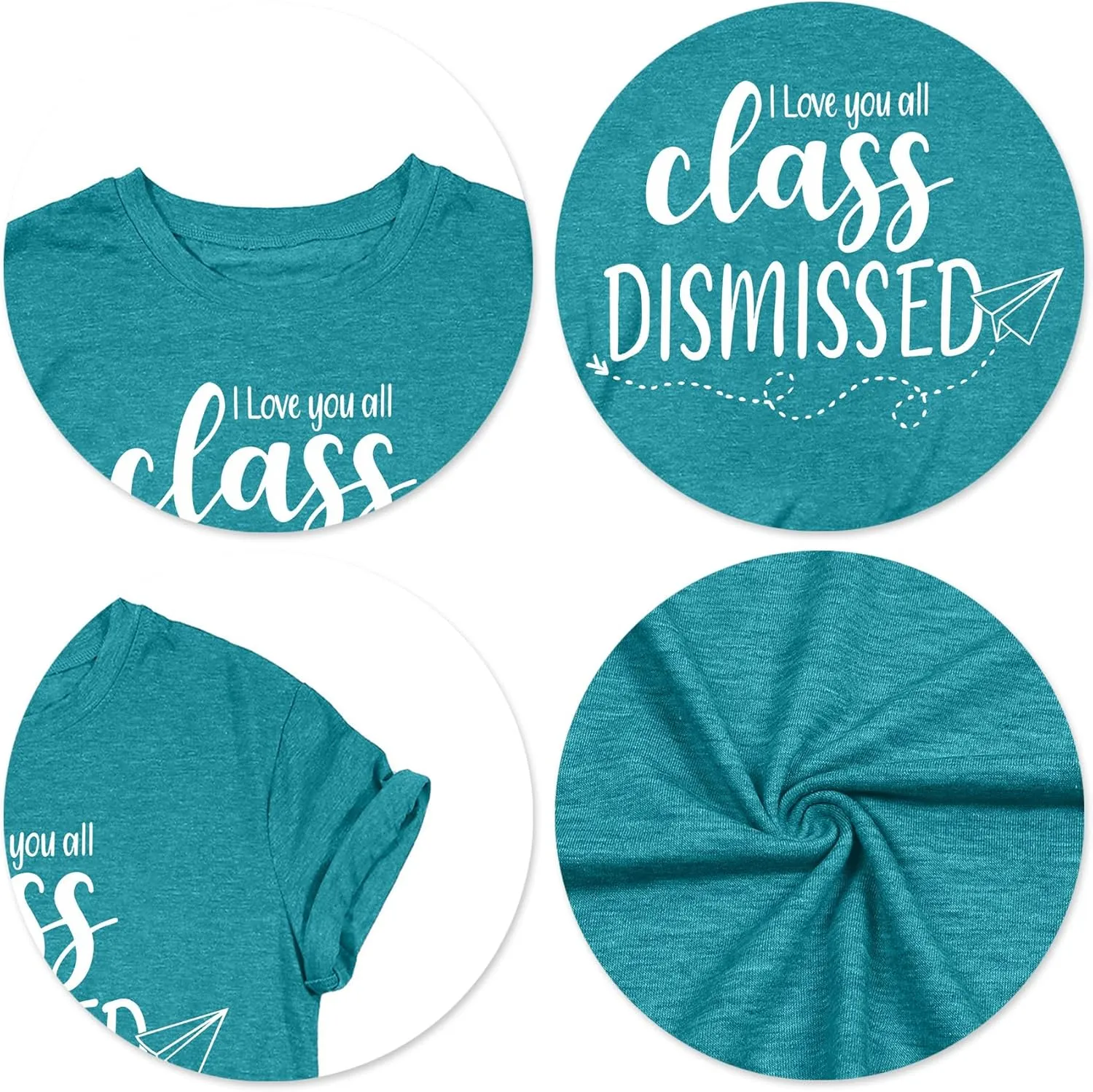Last Day of School Teacher Shirt School Graduation Tee Teach Letter Print T Shirt Teacher Summer Holiday Tops