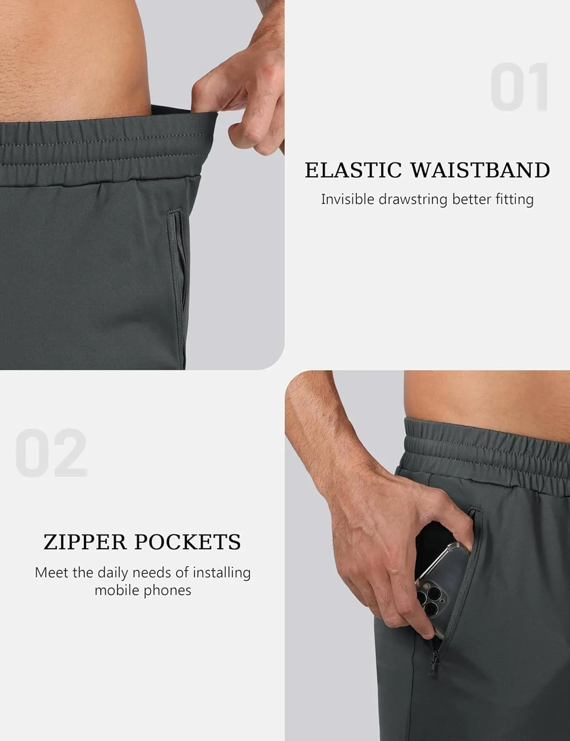 MAGCOMSEN Men's Winter Fleece Lined Sweatpants Running Warm Athletic Pants Sports Water Resistant Pants