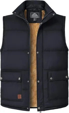 MAGCOMSEN Men's Winter Vest Outerwear Fleece Lined Outdoor Vest Warm Sleeveless Jacket