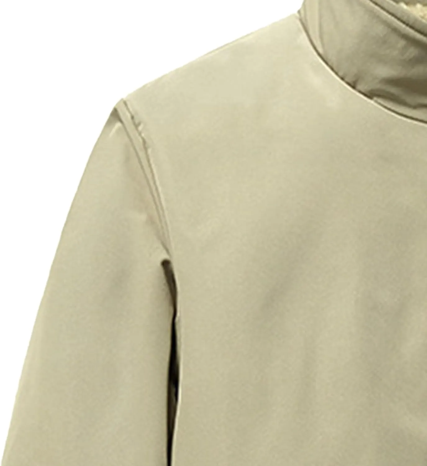 Men's Business Casual ThickenTop Jacket Stand Collar Sherpa Lined Jackets Warm Winter Padded Bomber Outerwear