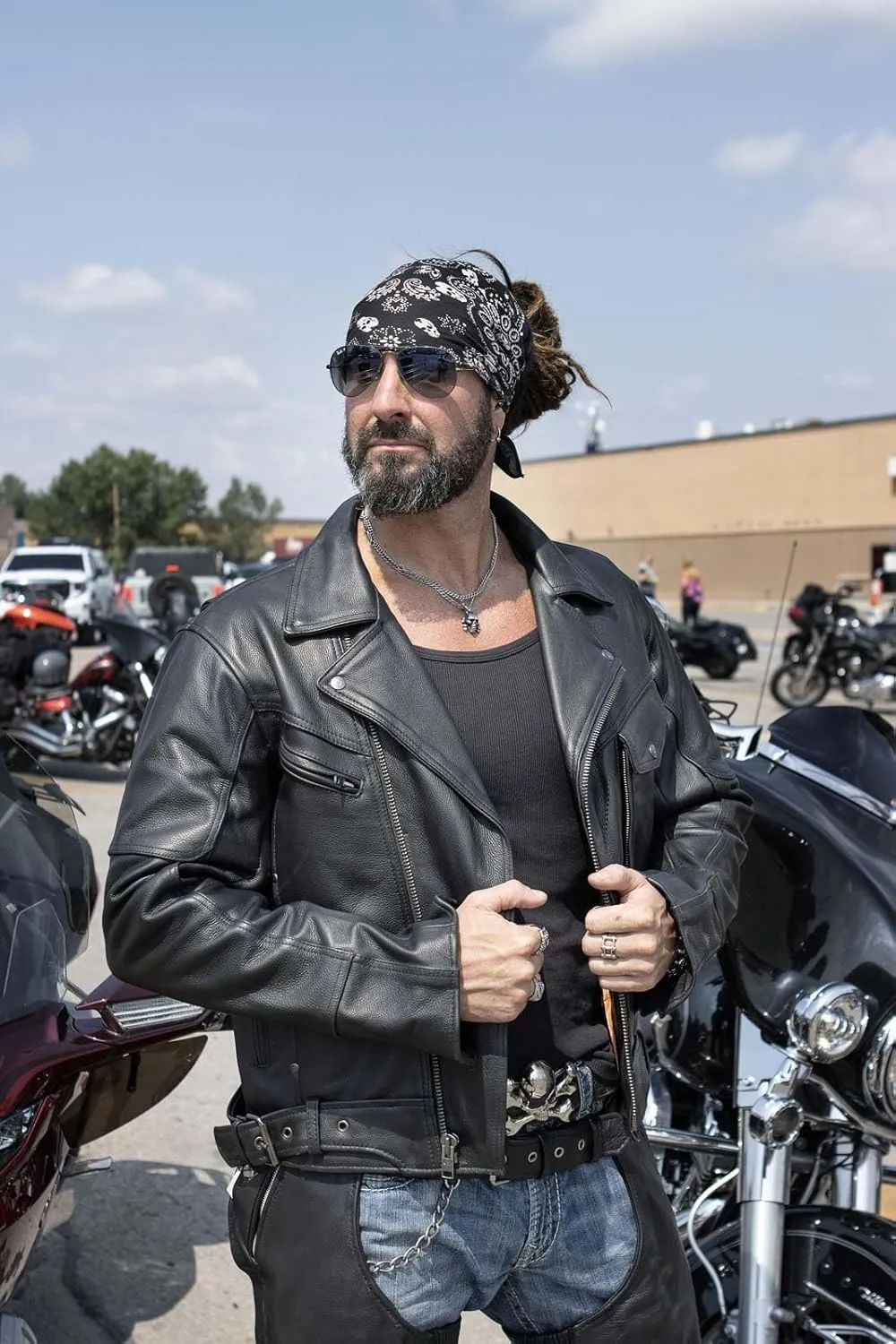 Milwaukee Leather LKM1770 Men's Black Premium Thick Leather Motorcycle Jacket Brando Style Biker Jacket