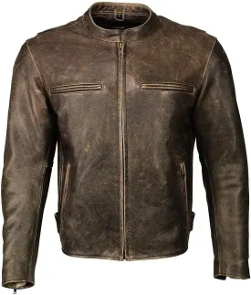 Milwaukee Leather MLM1503 Men's Distressed Brown Racer Motorcycle Vented Leather Rider Jacket