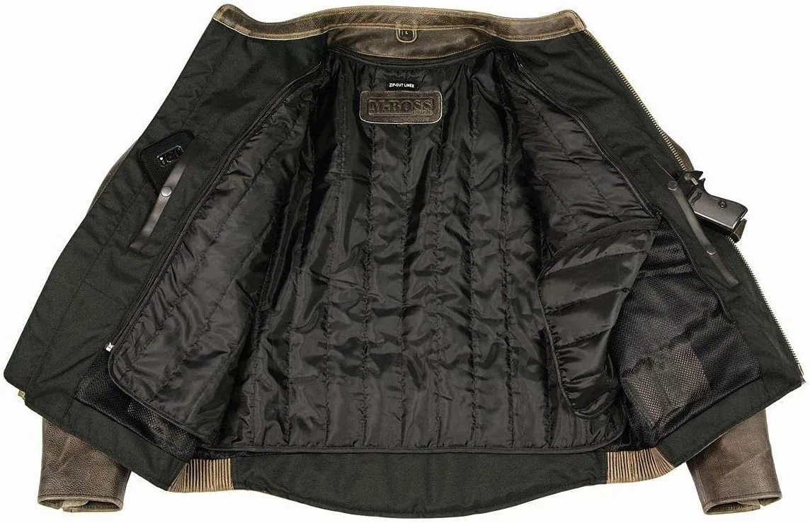 Milwaukee Leather MLM1503 Men's Distressed Brown Racer Motorcycle Vented Leather Rider Jacket
