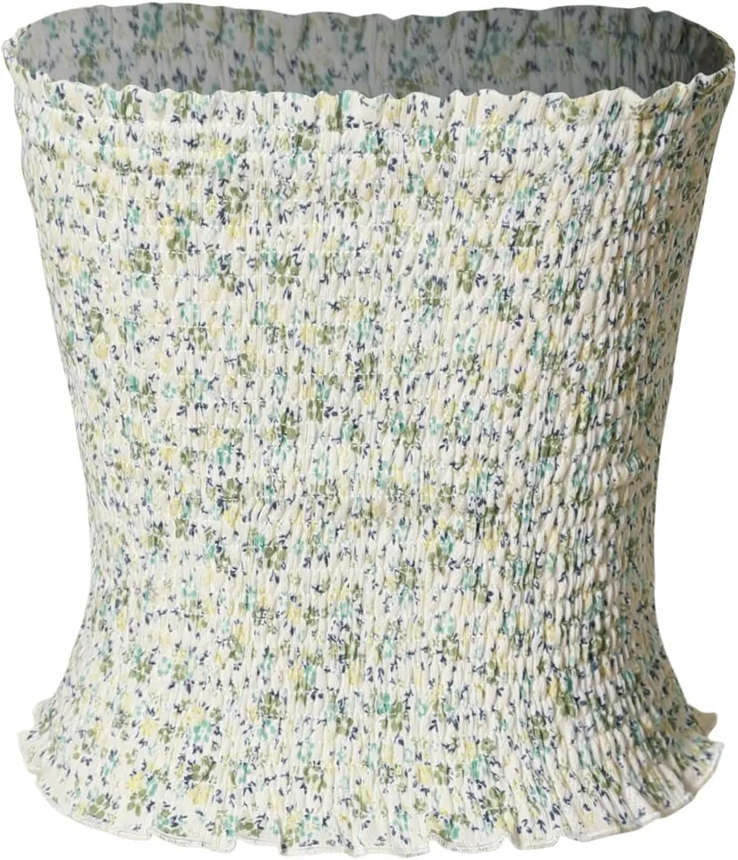 MixMatchy Women's Strapless Tube Tops Stretchy Sleeveless Sexy Summer Bandeau Crop Tank