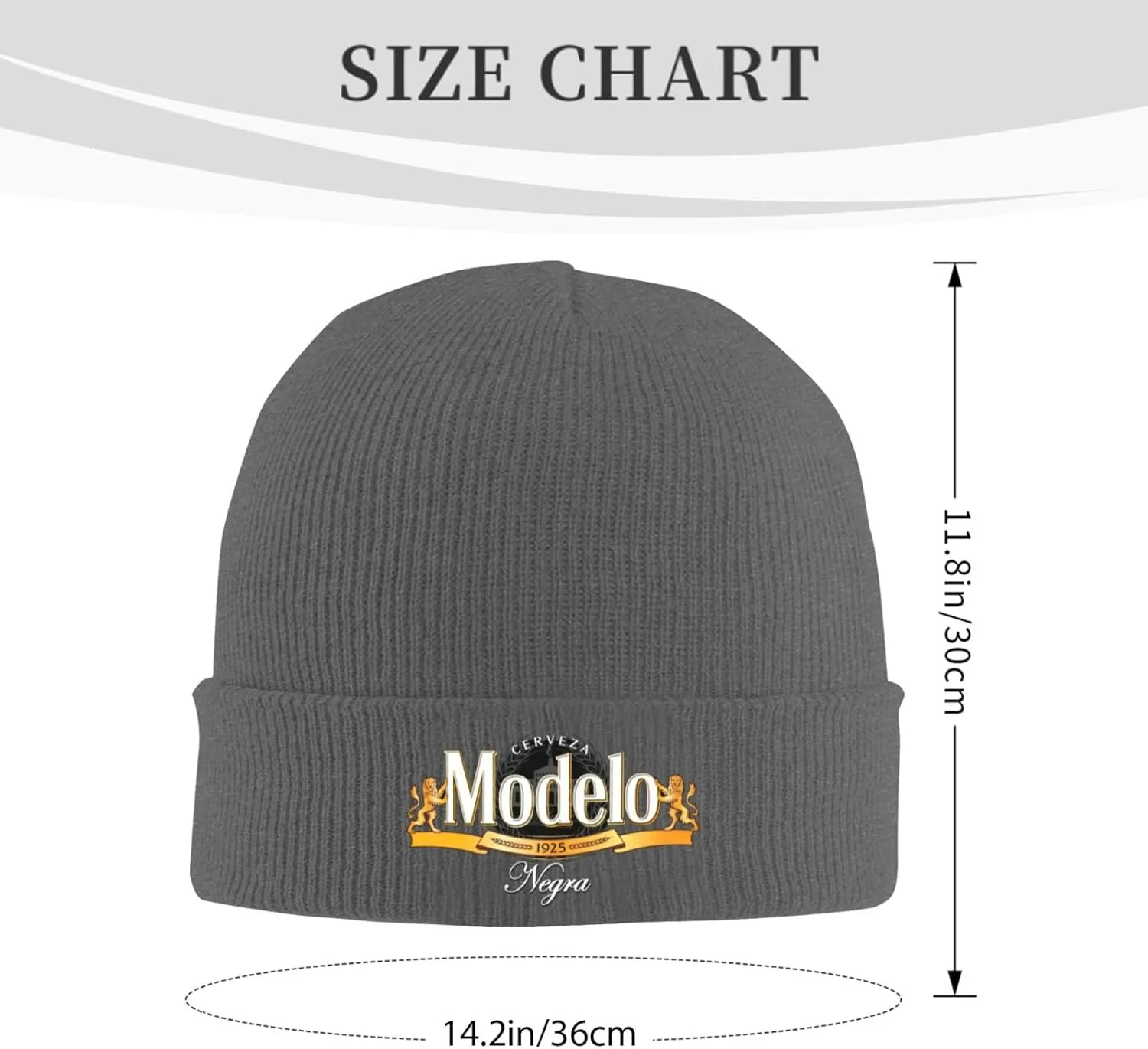 Modelo Beer Classic Warm Winter Knit Cap Fleece Lined Beanie Hat
