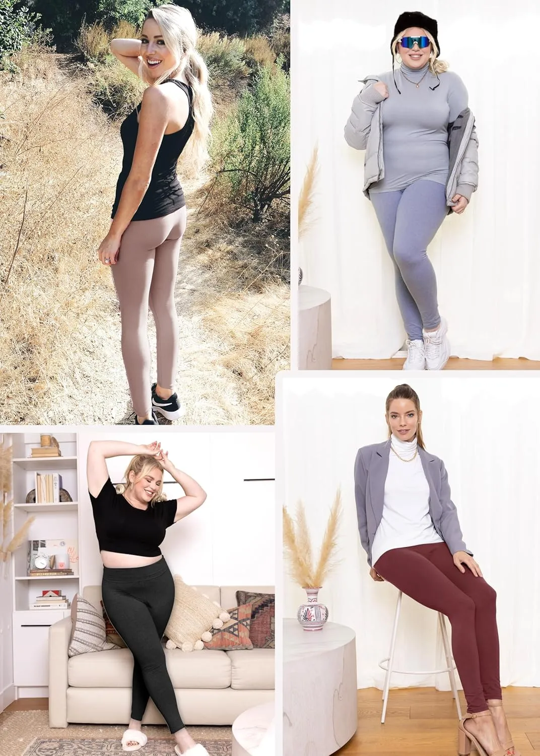 Oh So Soft Women's Plus Size Knee Length and Full Length Leggings | X-Large - 7X