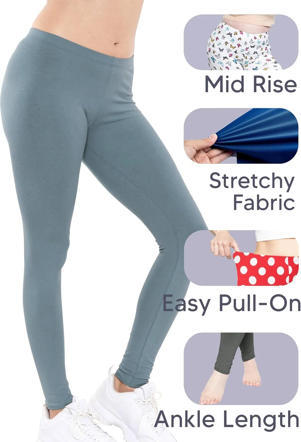 Oh So Soft Women's Plus Size Knee Length and Full Length Leggings | X-Large - 7X