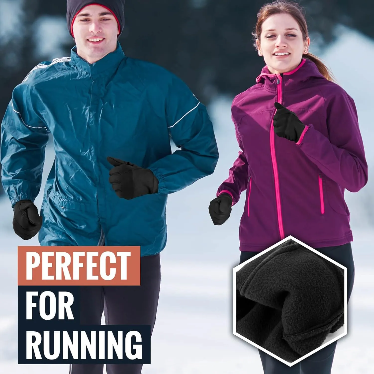 OZERO Winter Touchscreen Gloves for Men: Warm Running Gloves Windproof Water Resistant - Lightweight Thermal Glove for Hiking Cycling Driving