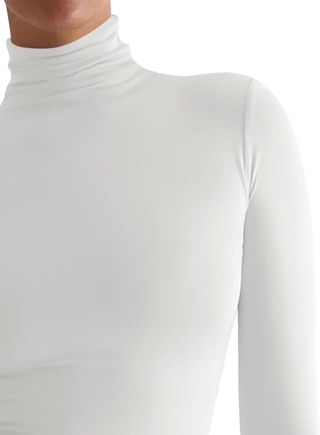 PINKMSTYLE Turtleneck Long Sleeve Tops for Women Fitted Double Lined T Shirts Base Layer Fall Outfits 2024