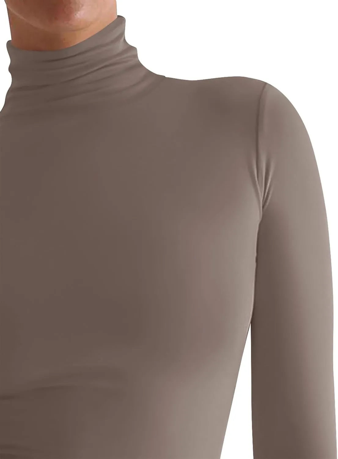 PINKMSTYLE Turtleneck Long Sleeve Tops for Women Fitted Double Lined T Shirts Base Layer Fall Outfits 2024