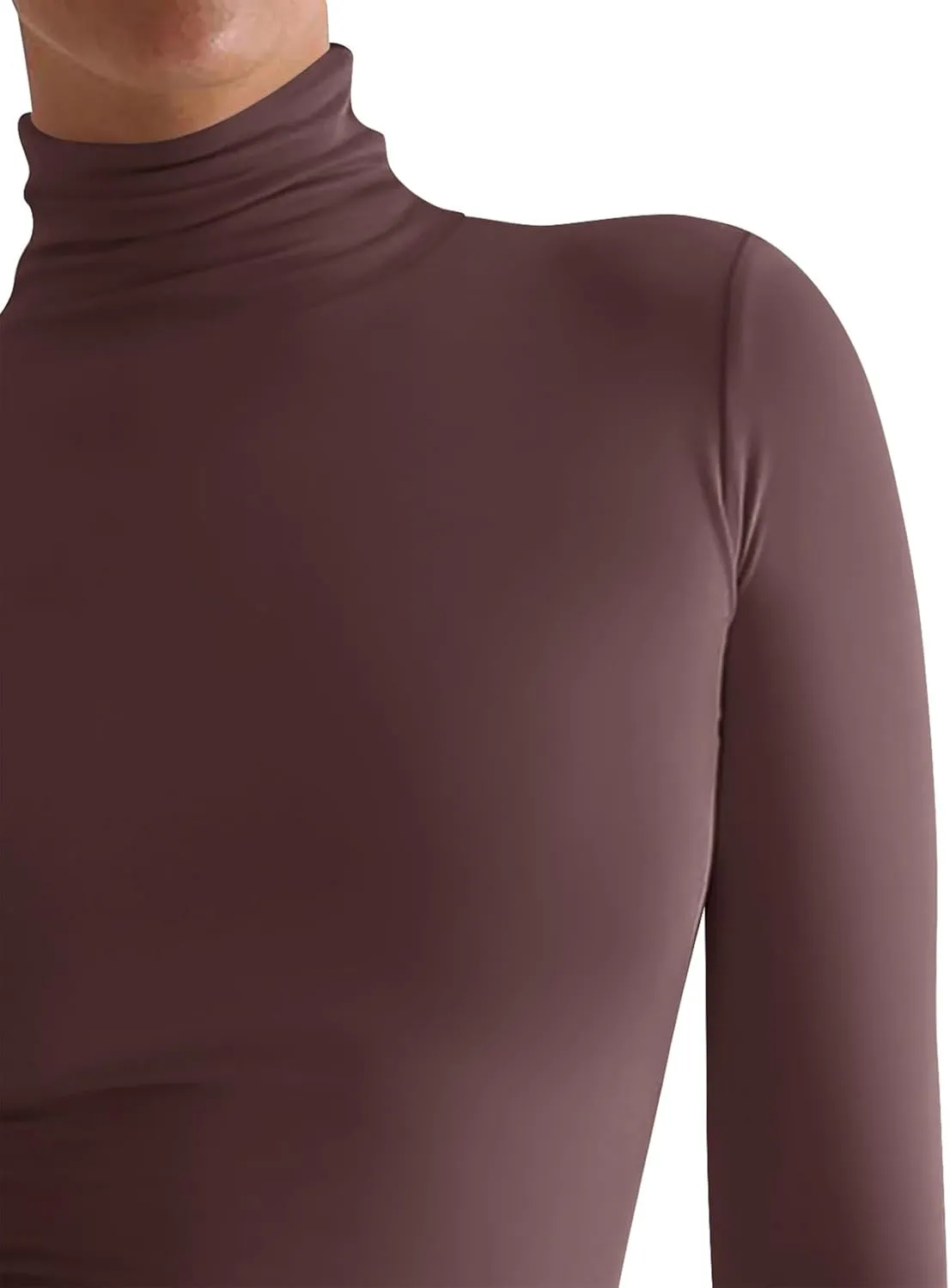 PINKMSTYLE Turtleneck Long Sleeve Tops for Women Fitted Double Lined T Shirts Base Layer Fall Outfits 2024