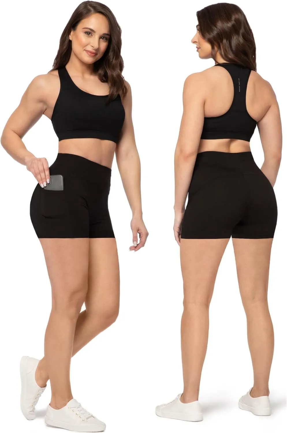 SATINA High Waisted Leggings for Women - Capri and Full Length Yoga Pants - Buttery Soft Workout Leggings with Tummy Control