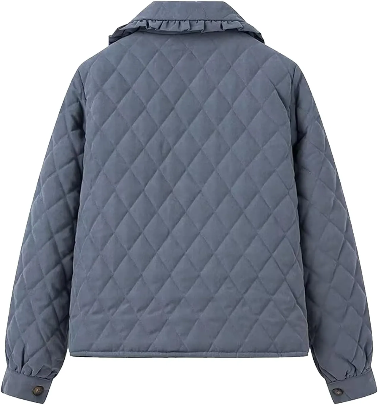 Womens Lightweight Quilted Jacket Cute Tie Front Cropped Puffer Jacket Coat Outwears with Pockets